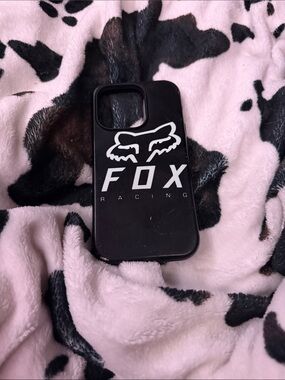 Fox Racing Black Phone Case with White Logo